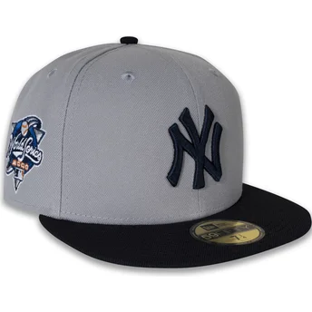 Petten plat grijs fitted 59FIFTY World Series 2000 Side Patch van New York Yankees MLB van New Era