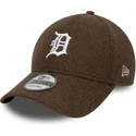 petten-gebogen-bruin-snapback-9forty-melton-wool-van-detroit-tigers-mlb-van-new-era