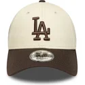 petten-gebogen-bruin-verstelbaar-9forty-side-patch-van-los-angeles-dodgers-mlb-van-new-era
