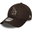 petten-gebogen-bruin-verstelbaar-9forty-outline-van-los-angeles-dodgers-mlb-van-new-era