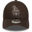 petten-gebogen-bruin-verstelbaar-9forty-outline-van-los-angeles-dodgers-mlb-van-new-era