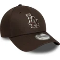 petten-gebogen-bruin-verstelbaar-9forty-outline-van-los-angeles-dodgers-mlb-van-new-era