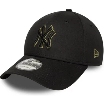 Petten gebogen zwart verstelbaar 9FORTY Outline van New York Yankees MLB van New Era