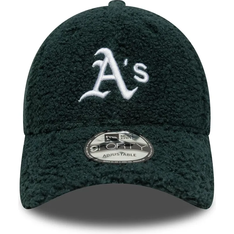 petten-gebogen-groen-verstelbaar-9forty-winter-borg-van-oakland-athletics-mlb-van-new-era