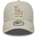 petten-gebogen-beige-snapback-9forty-e-frame-tonal-icon-van-los-angeles-dodgers-mlb-van-new-era
