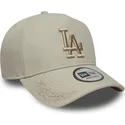 petten-gebogen-beige-snapback-9forty-e-frame-tonal-icon-van-los-angeles-dodgers-mlb-van-new-era