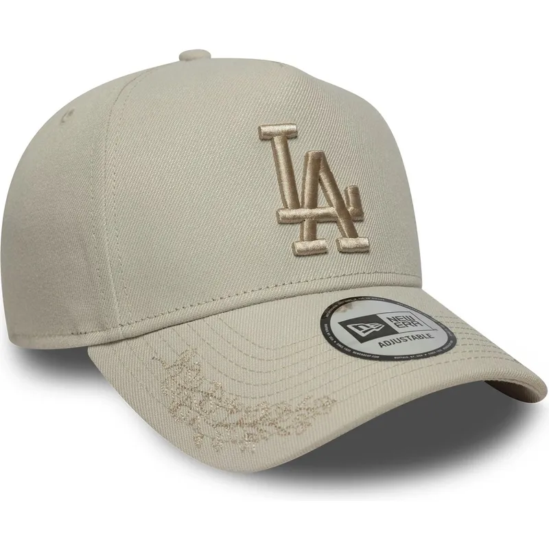 petten-gebogen-beige-snapback-9forty-e-frame-tonal-icon-van-los-angeles-dodgers-mlb-van-new-era