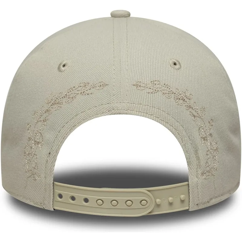 petten-gebogen-beige-snapback-9forty-e-frame-tonal-icon-van-los-angeles-dodgers-mlb-van-new-era