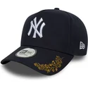 petten-gebogen-marineblauw-snapback-9forty-e-frame-tonal-icon-van-new-york-yankees-mlb-van-new-era
