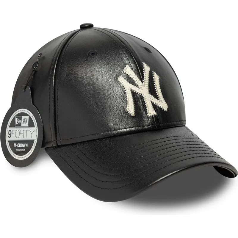 petten-gebogen-zwart-verstelbaar-9forty-m-crown-img-leather-van-new-york-yankees-mlb-van-new-era