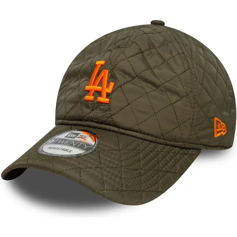 petten-gebogen-groen-verstelbaar-9twenty-quilted-van-los-angeles-dodgers-mlb-van-new-era