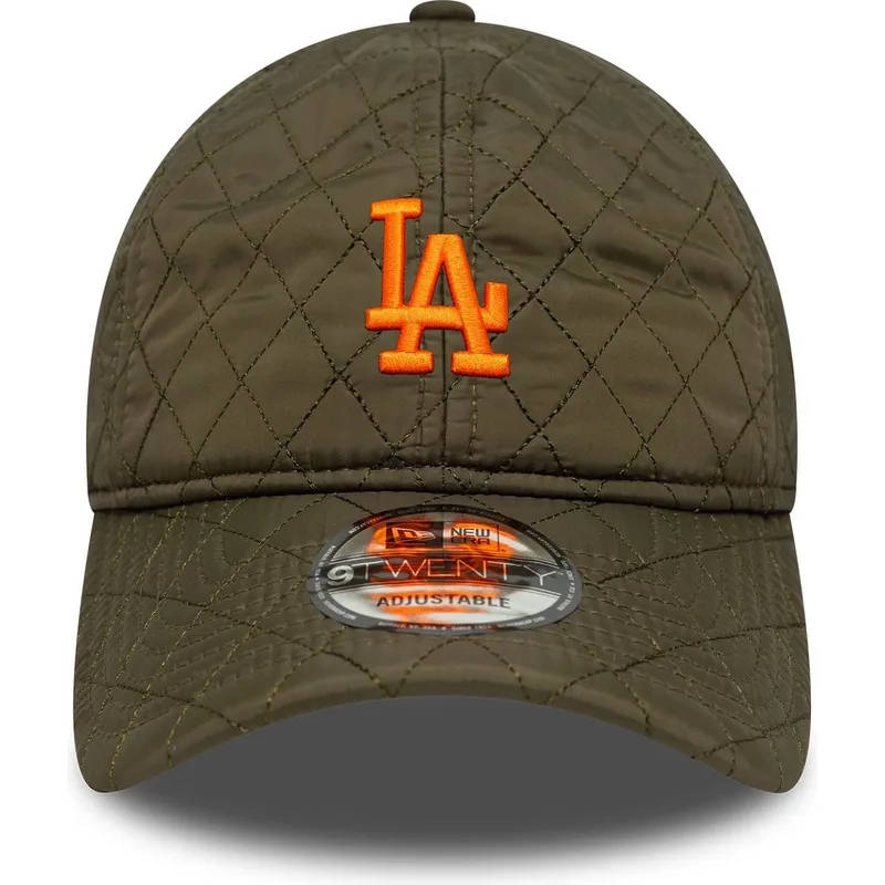 petten-gebogen-groen-verstelbaar-9twenty-quilted-van-los-angeles-dodgers-mlb-van-new-era