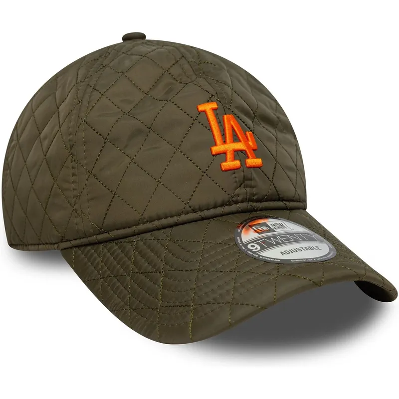 petten-gebogen-groen-verstelbaar-9twenty-quilted-van-los-angeles-dodgers-mlb-van-new-era