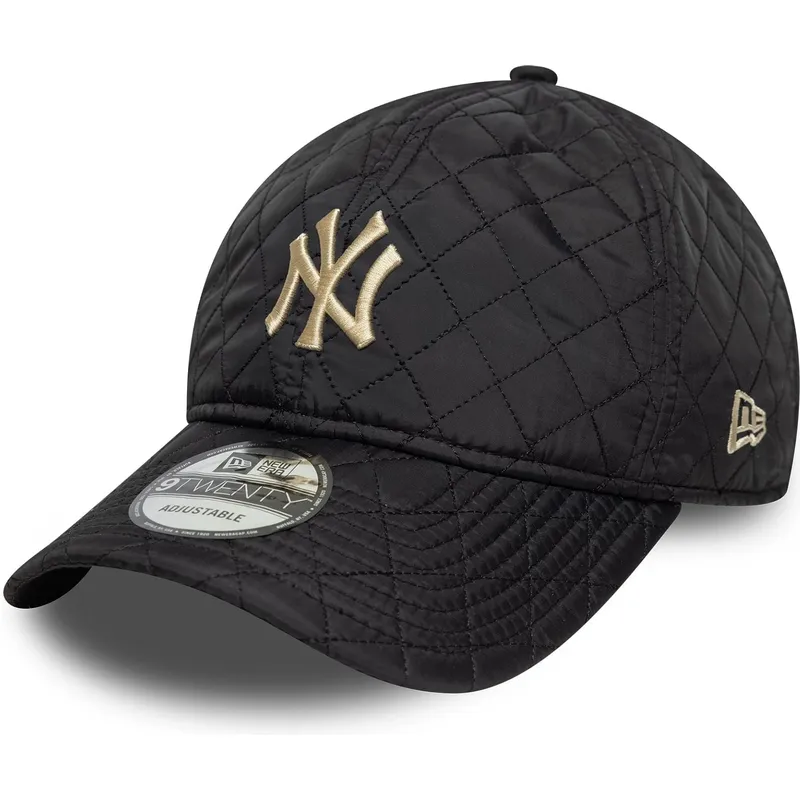 petten-gebogen-zwart-verstelbaar-9twenty-quilted-van-new-york-yankees-mlb-van-new-era
