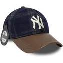 petten-gebogen-meerkleurig-verstelbaar-9twenty-img-loden-leather-van-new-york-yankees-mlb-van-new-era