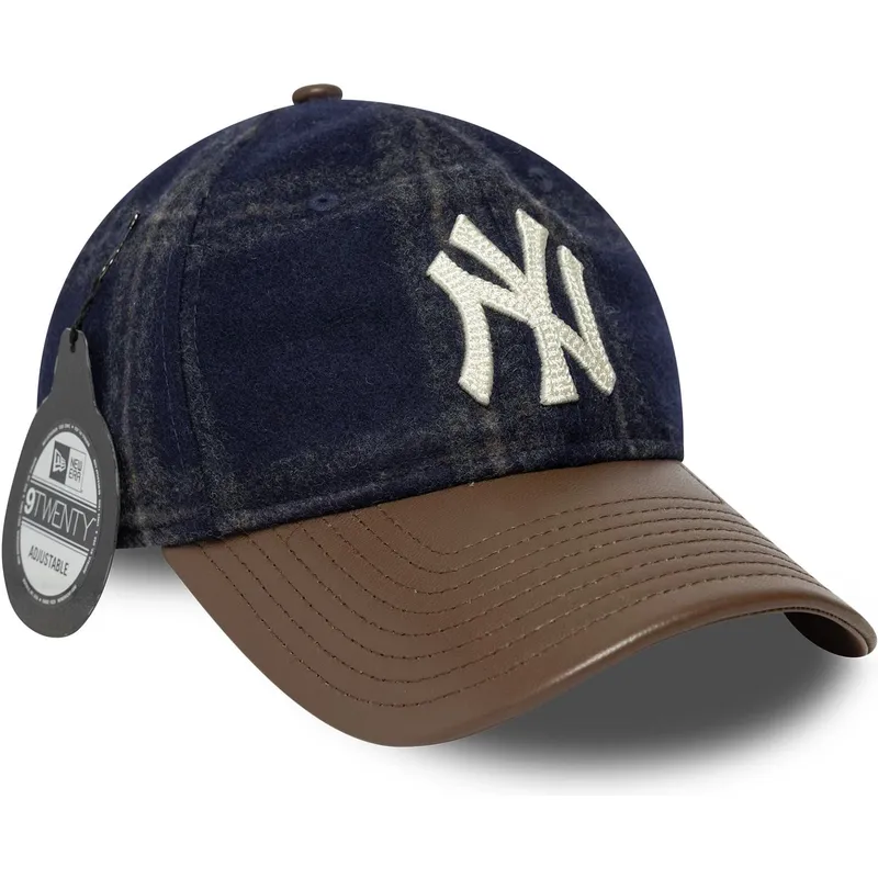 petten-gebogen-meerkleurig-verstelbaar-9twenty-img-loden-leather-van-new-york-yankees-mlb-van-new-era