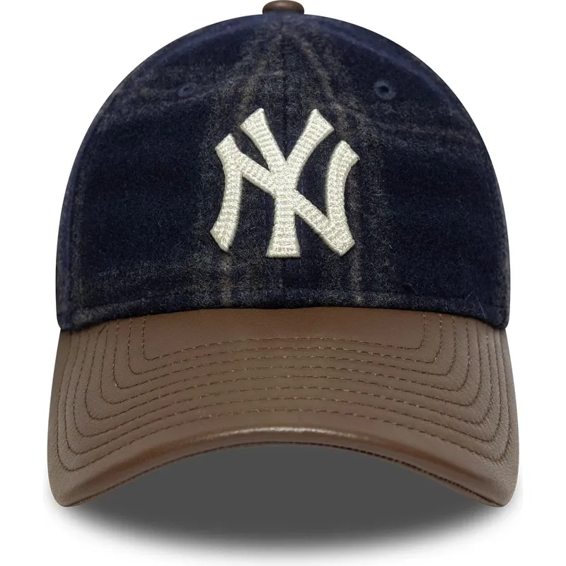 petten-gebogen-meerkleurig-verstelbaar-9twenty-img-loden-leather-van-new-york-yankees-mlb-van-new-era