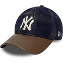 petten-gebogen-meerkleurig-verstelbaar-9twenty-img-loden-leather-van-new-york-yankees-mlb-van-new-era