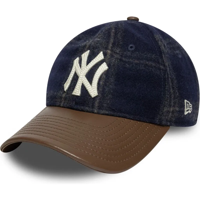 petten-gebogen-meerkleurig-verstelbaar-9twenty-img-loden-leather-van-new-york-yankees-mlb-van-new-era