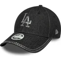 petten-gebogen-zwart-verstelbaar-9forty-sequin-denim-van-los-angeles-dodgers-mlb-van-new-era