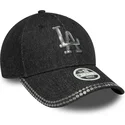 petten-gebogen-zwart-verstelbaar-9forty-sequin-denim-van-los-angeles-dodgers-mlb-van-new-era