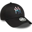 petten-gebogen-zwart-verstelbaar-9forty-metallic-van-new-york-yankees-mlb-van-new-era