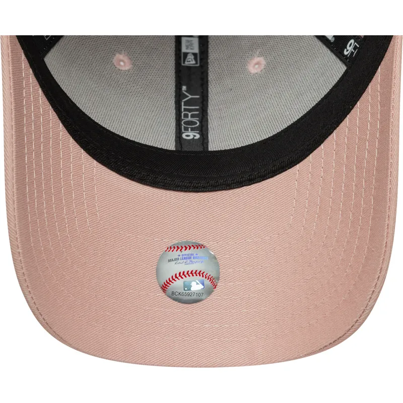 petten-gebogen-roze-verstelbaar-9forty-league-essential-van-los-angeles-dodgers-mlb-van-new-era