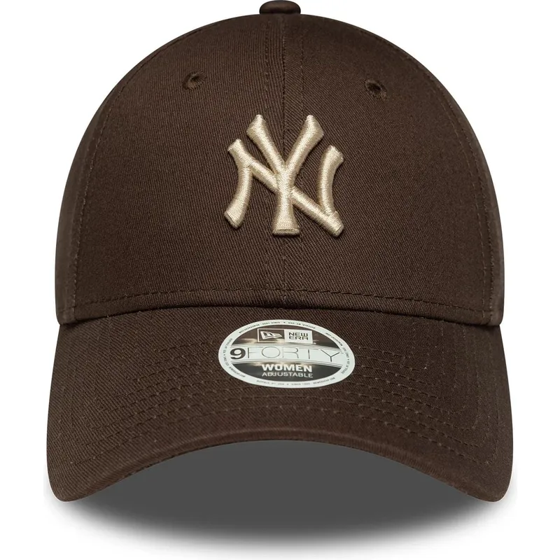 petten-gebogen-bruin-verstelbaar-9forty-league-essential-van-new-york-yankees-mlb-van-new-era