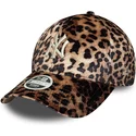 petten-gebogen-luipaard-verstelbaar-9forty-leo-velour-van-new-york-yankees-mlb-van-new-era