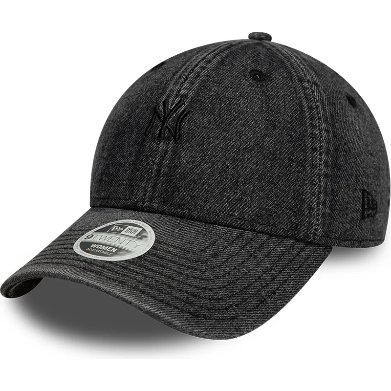 petten-gebogen-zwart-verstelbaar-9twenty-denim-van-new-york-yankees-mlb-van-new-era