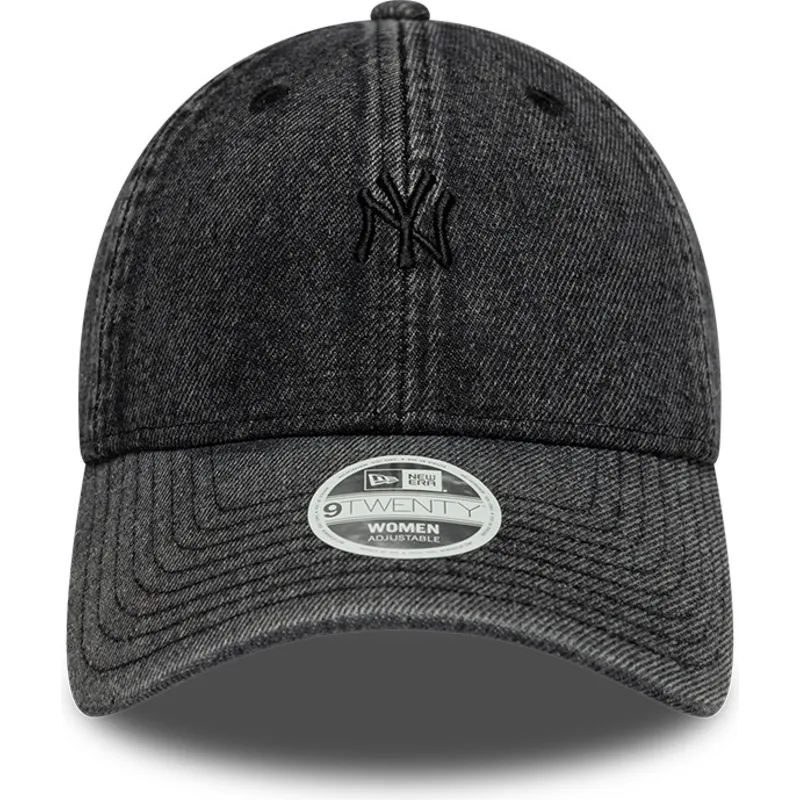 petten-gebogen-zwart-verstelbaar-9twenty-denim-van-new-york-yankees-mlb-van-new-era