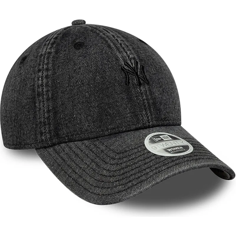 petten-gebogen-zwart-verstelbaar-9twenty-denim-van-new-york-yankees-mlb-van-new-era