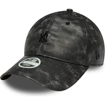 Petten gebogen zwart verstelbaar 9TWENTY Worn PU van New York Yankees MLB van New Era