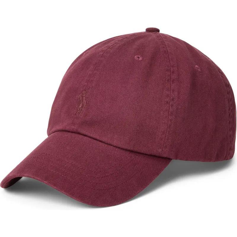 petten-gebogen-rood-verstelbaar-cotton-chino-classic-sport-van-polo-ralph-lauren