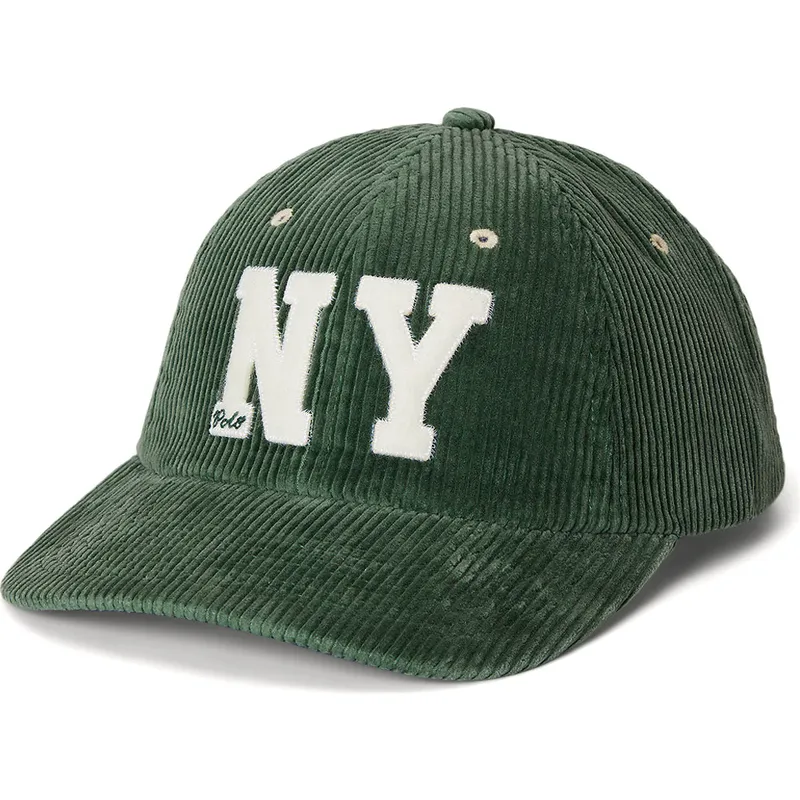 petten-gebogen-groen-verstelbaar-ny-patch-authentic-corduroy-van-polo-ralph-lauren