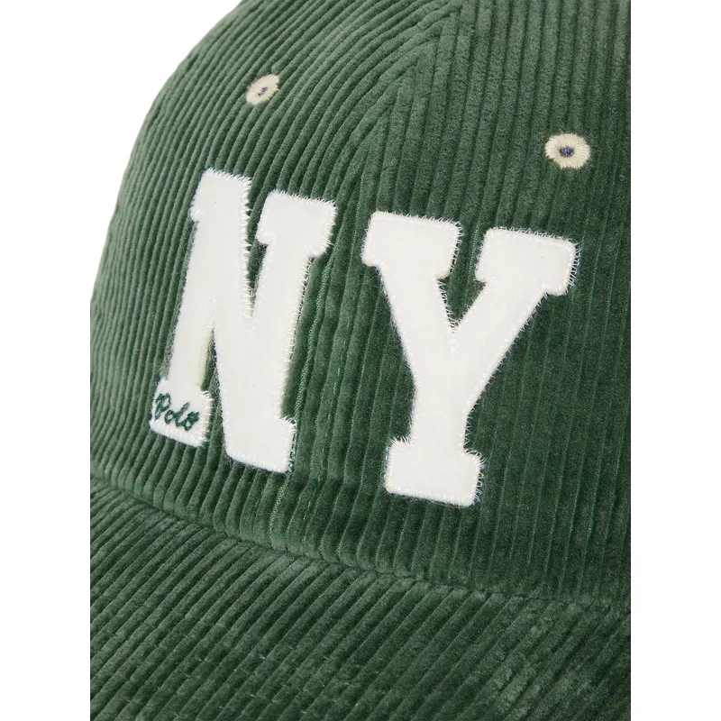 petten-gebogen-groen-verstelbaar-ny-patch-authentic-corduroy-van-polo-ralph-lauren