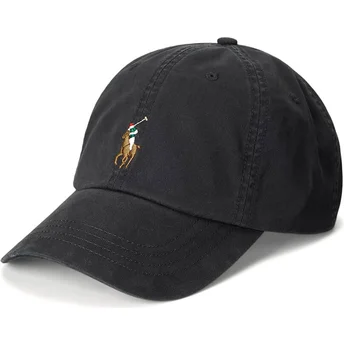 Petten gebogen zwart verstelbaar Classic Sport Stretch Cotton Twill van Polo Ralph Lauren