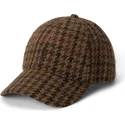 petten-gebogen-bruin-verstelbaar-checked-wool-tweed-van-polo-ralph-lauren