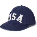 petten-plat-marineblauw-verstelbaar-usa-appliqued-twill-van-polo-ralph-lauren