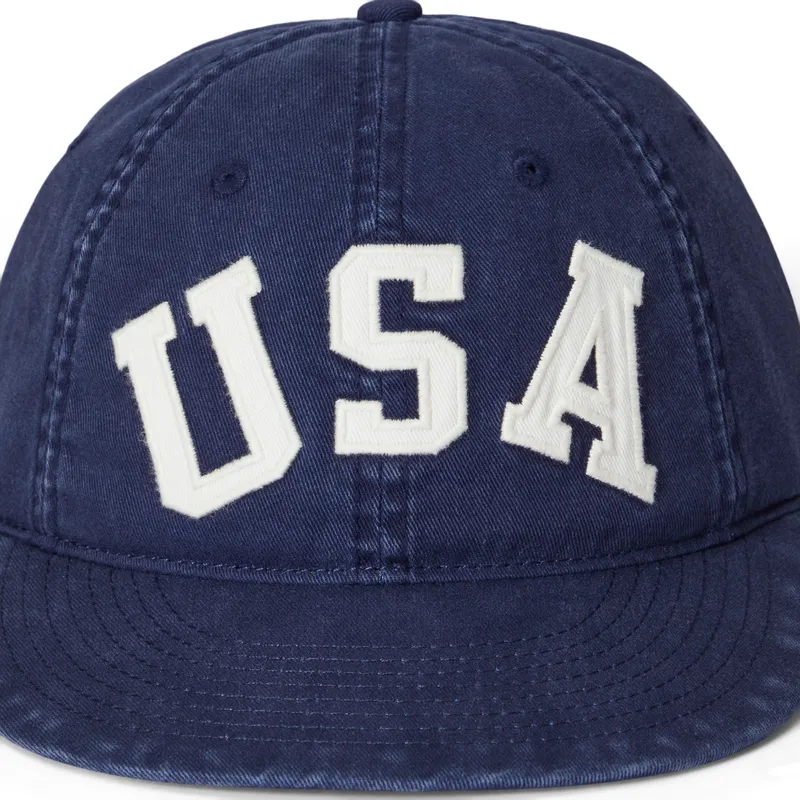 petten-plat-marineblauw-verstelbaar-usa-appliqued-twill-van-polo-ralph-lauren