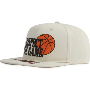 Petten plat beige snapback Respect The Game Slogan van AND1