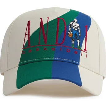 Petten gebogen beige snapback Retro Colour Block van AND1