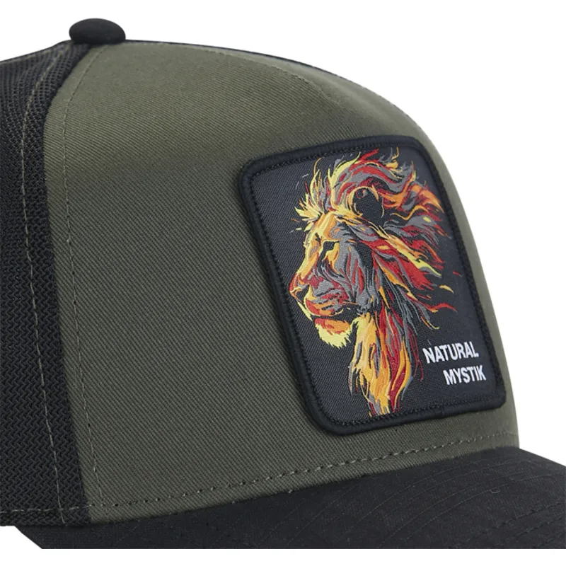 petten-gebogen-zwart-snapback-natural-mystik-mys-leeuw-fabeldieren-van-capslab