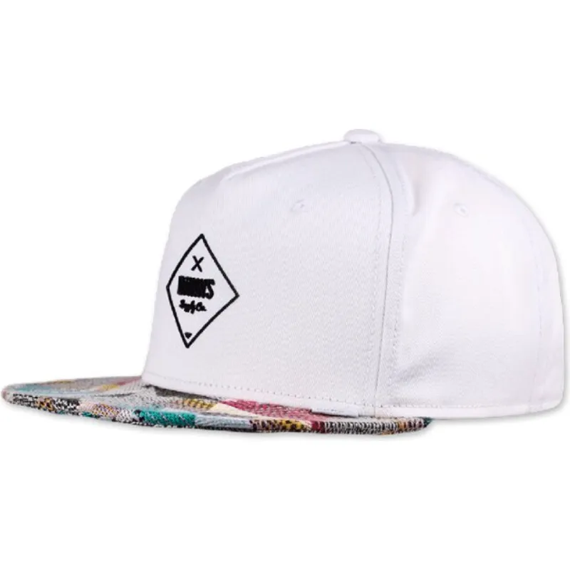 petten-plat-wit-snapback-rubber-aztek-van-djinns