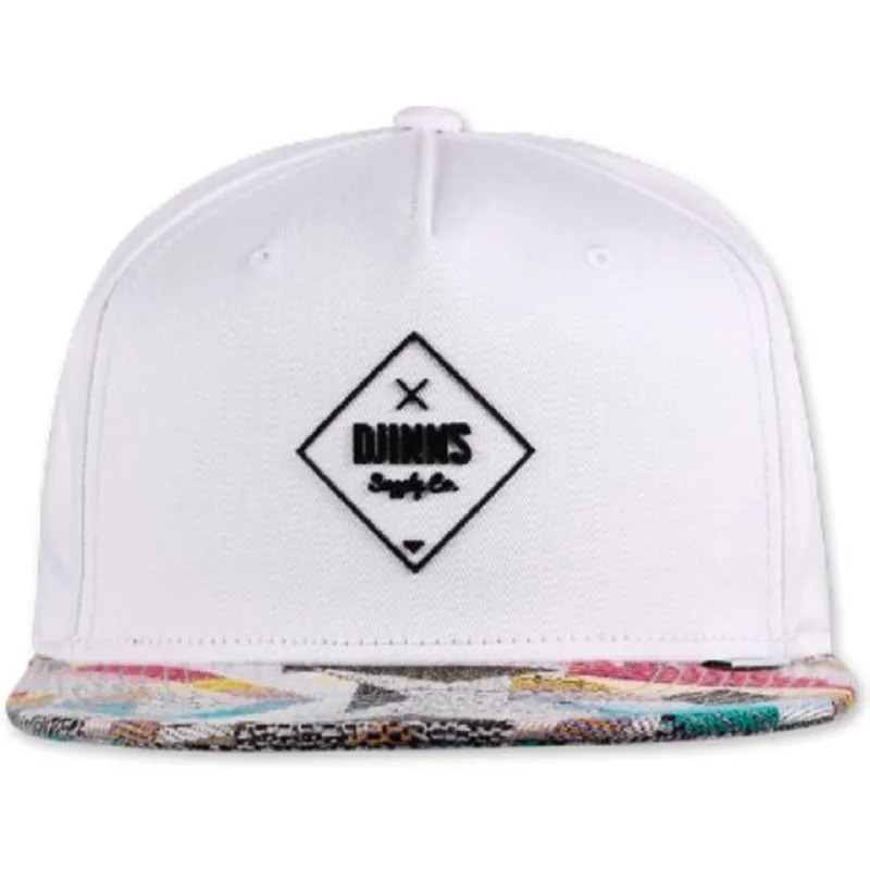 petten-plat-wit-snapback-rubber-aztek-van-djinns