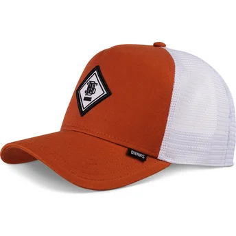 Petten gebogen oranje snapback HFT Match DNC van Djinns