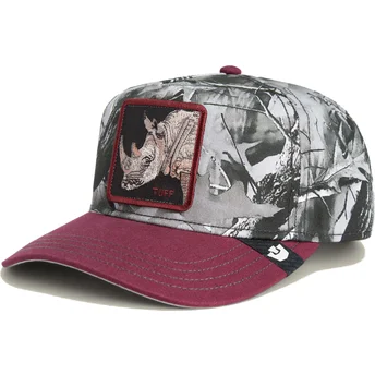 Petten gebogen rood snapback Tuff Camo Desaturated Camo...