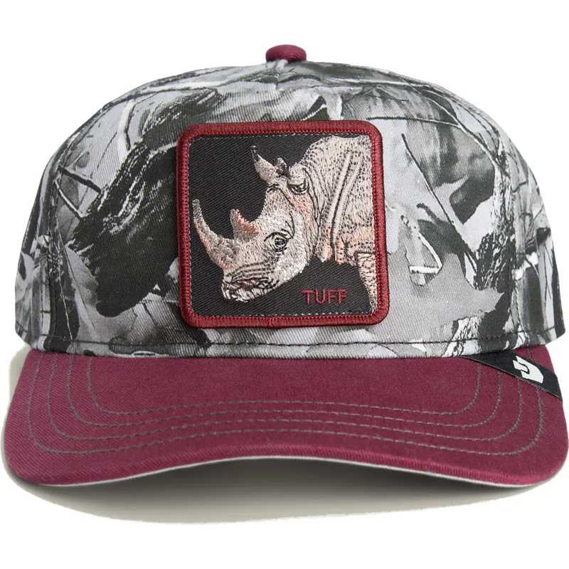 petten-gebogen-rood-snapback-tuff-camo-desaturated-camo-the-farm-van-goorin-bros