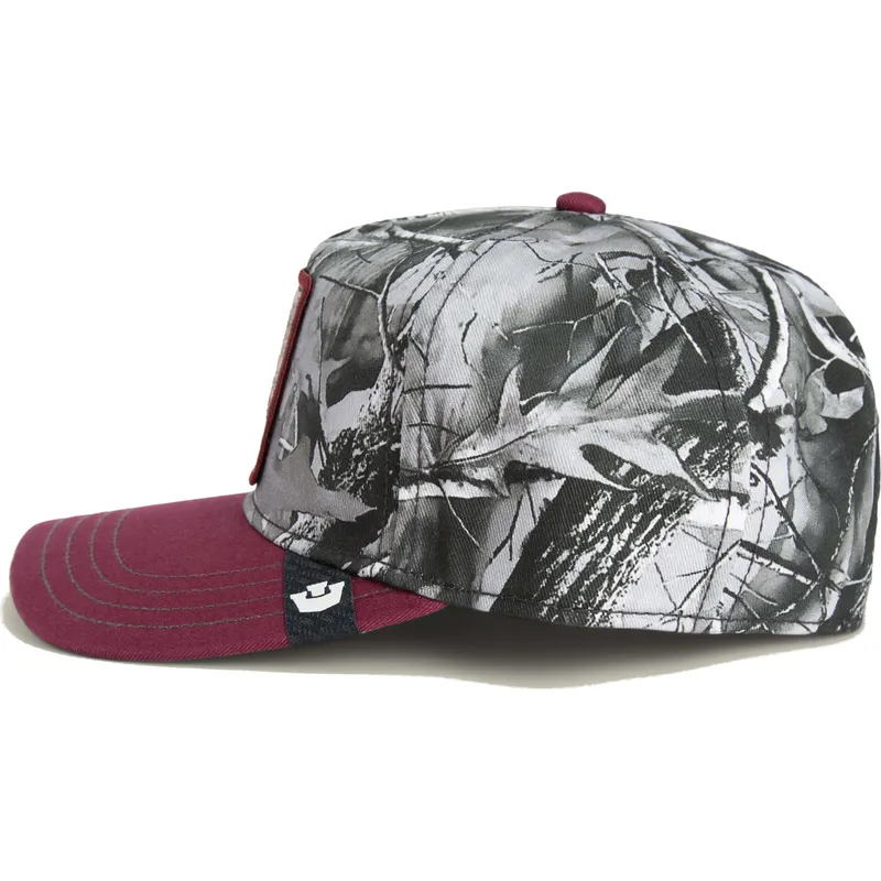 petten-gebogen-rood-snapback-tuff-camo-desaturated-camo-the-farm-van-goorin-bros