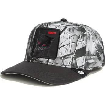 Petten gebogen zwart snapback Misfit Camo Desaturated...